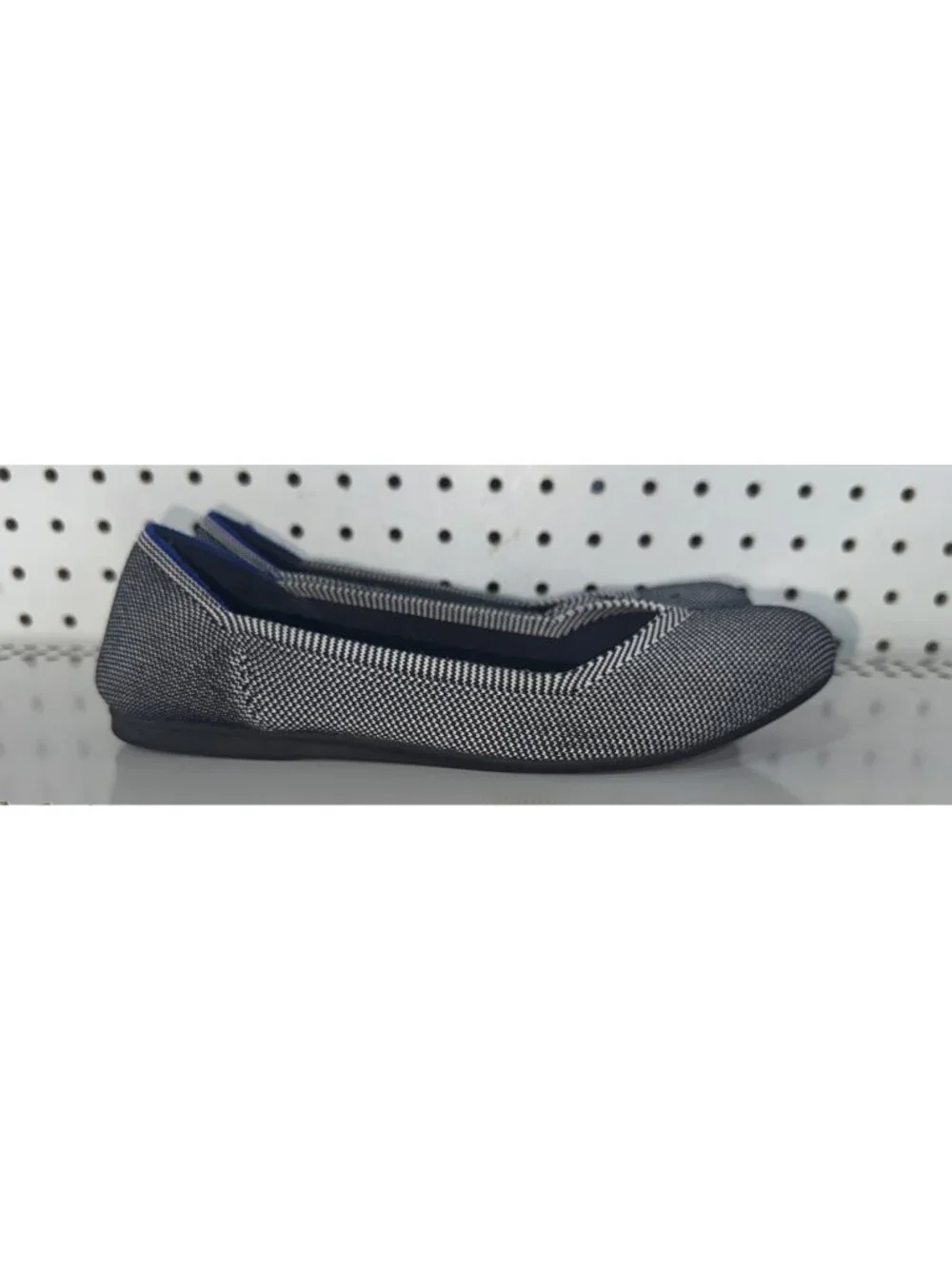 Rothy's The Flat Womens Knit Slip On Flats Shoes Size 8 Gray Birdseye